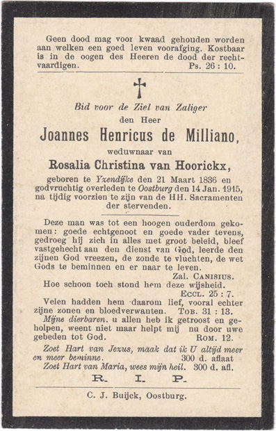 Joannes Henricus de Milliano