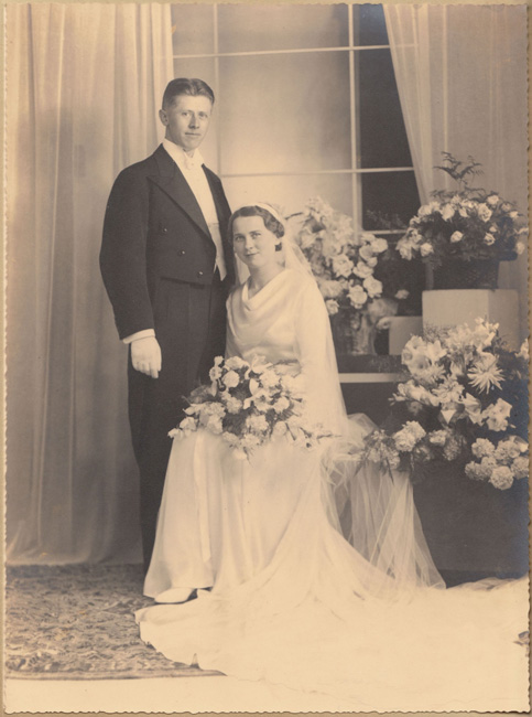 Huwelijksfoto van Gerard Noë en Georgine Vandevelde
