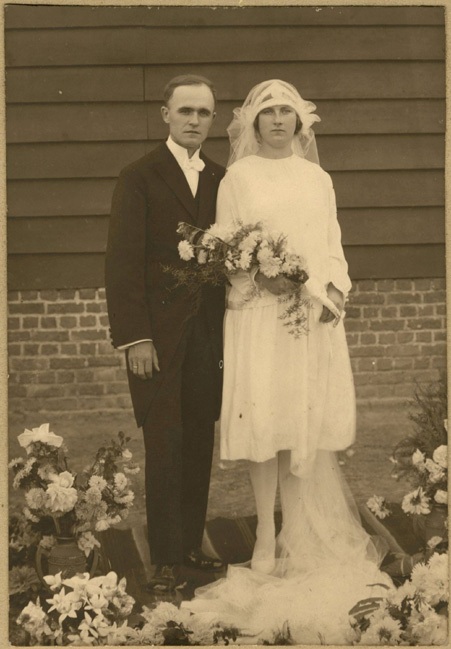 Huwelijksfoto van Madeleine Dossche en Cyriel Ryckaert