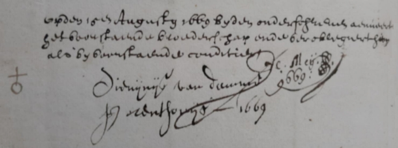 De handtekening van Livinus