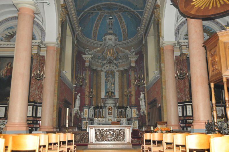 Inside Adegem's church