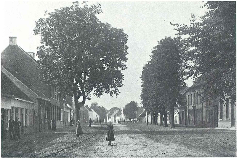 Het dorp, richting St.-Kruis- Winkel, 1903