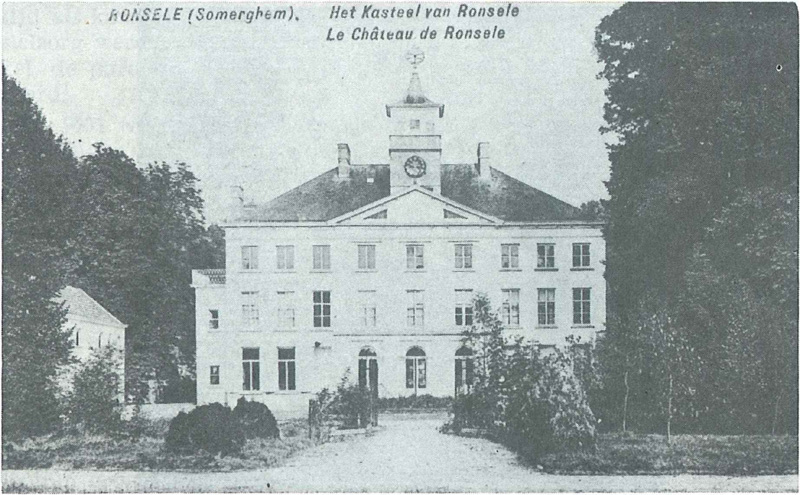 Ronsele Kasteel, gebouwd in 1720, vernield in oktober 1918