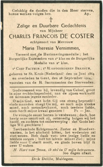Charles Francois De Coster