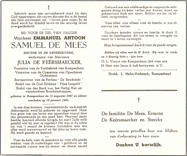Emmanuel Antoon Samuel De Mees