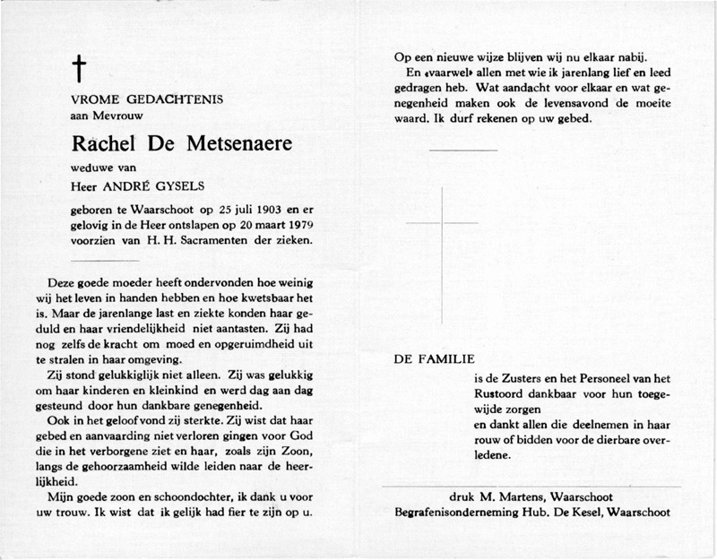 Rachel De Metsenaere