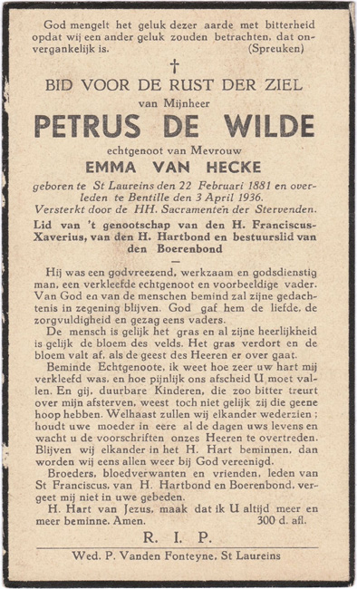 Petrus De Wilde