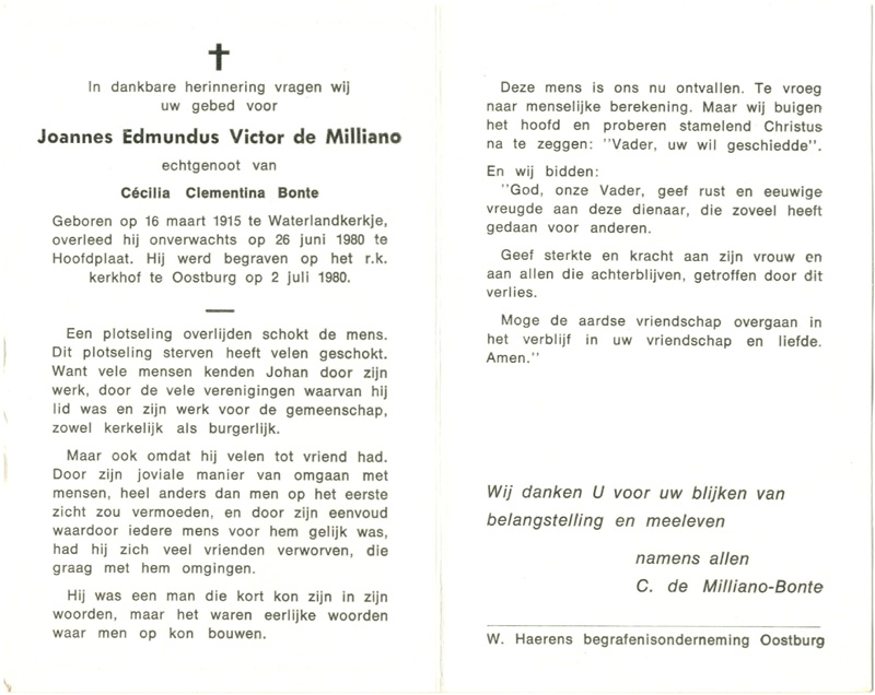 Joannes Edmundus Victor de Milliano