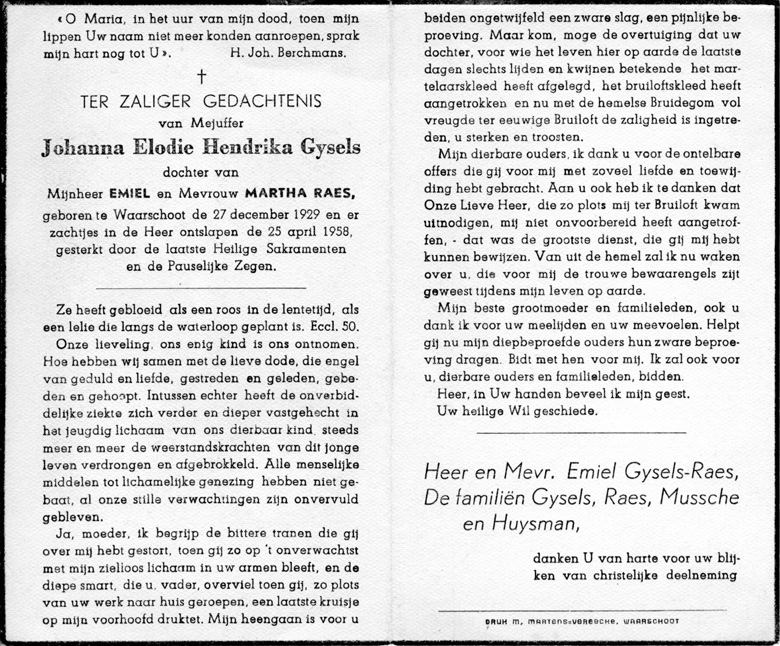 Johanna Elodie Hendrika Gysels