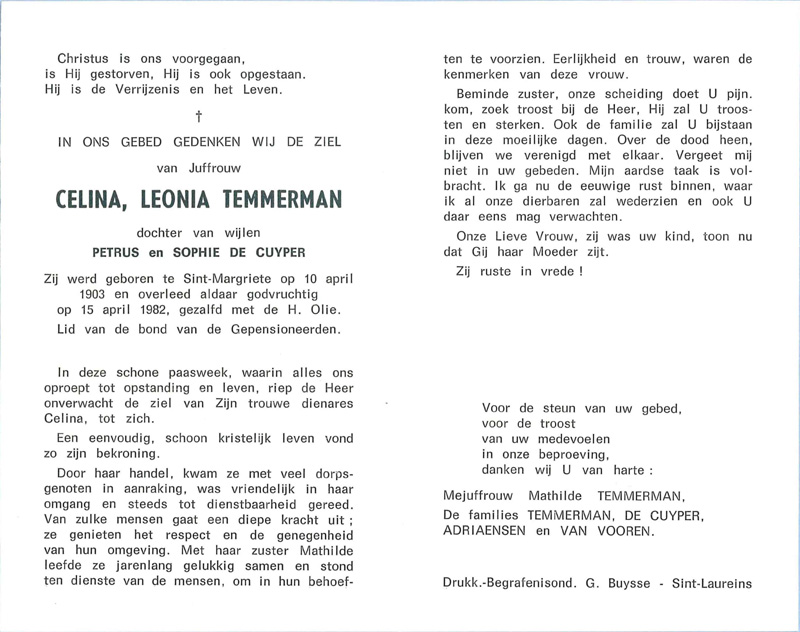 Celina Leonia Temmerman