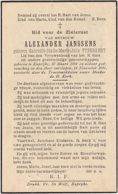 Gabrielle Idalie Marie Julie Tysebaert