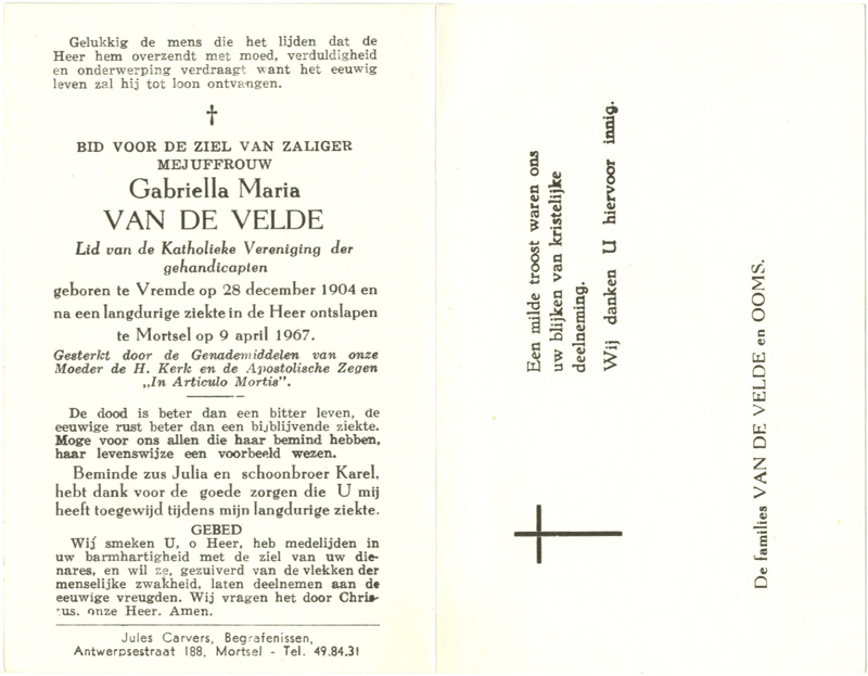 Gabriella Maria Van De Velde