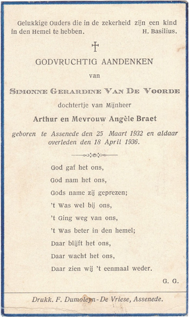 Simonne Gerardine Van De Voorde