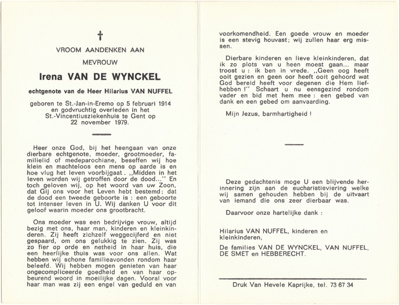 Irena Van De Wynckel