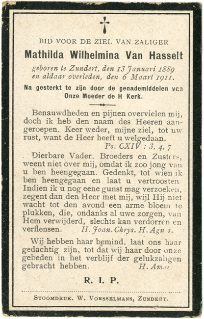 Mathilda Wilhelmina Van Hasselt
