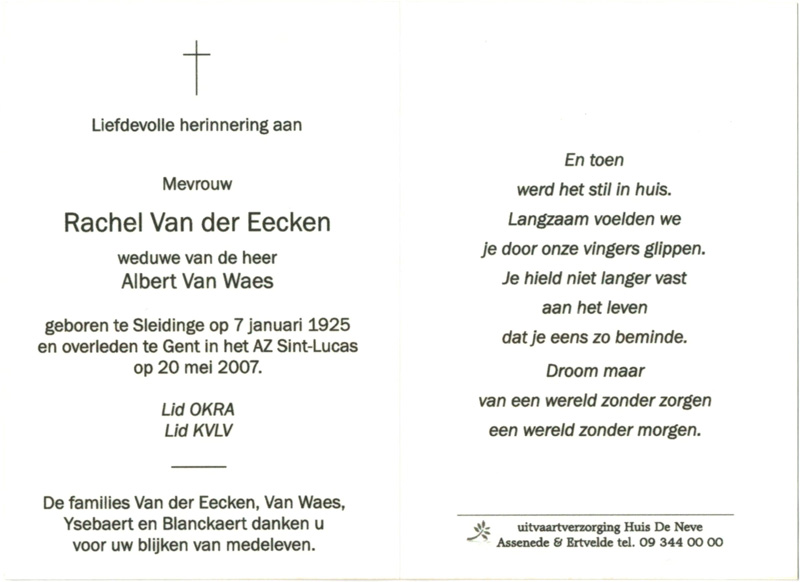 Rachel Van der Eecken