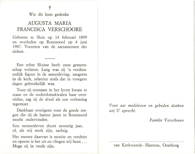 Augusta Maria Francisca Verschoore