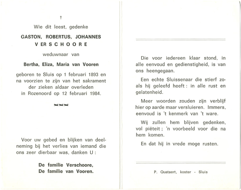 Gaston, Robertus, Johannes Verschoore