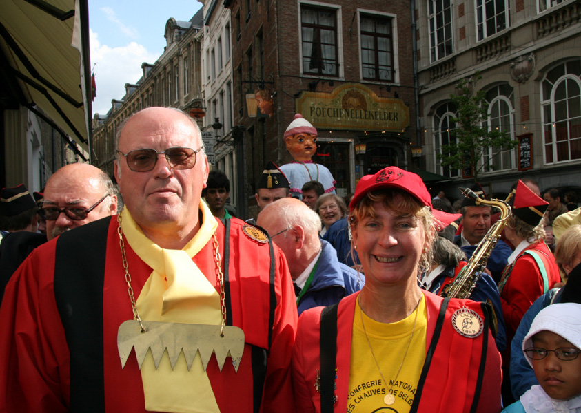 Two members of the National Order of the Bald-pated of Belgium