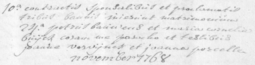 Huwelijksakt van Petrus en Marie Cornelia