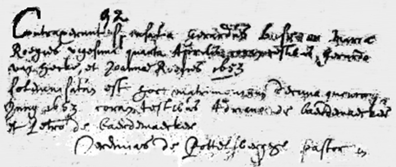 Huwelijksakte van Gerard Buysse en Maria Roegiers