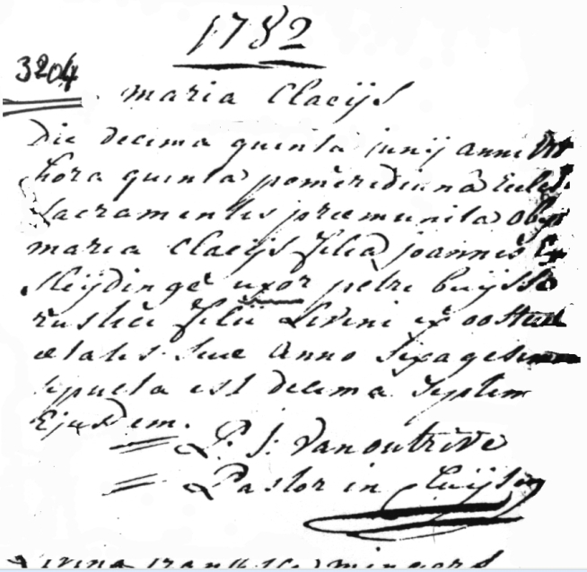 Overlijdensacte van Maria Claeys