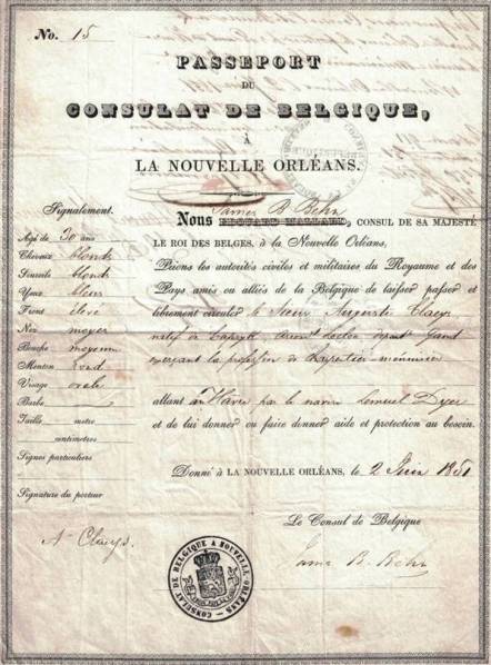 Het paspoort van August Claeys