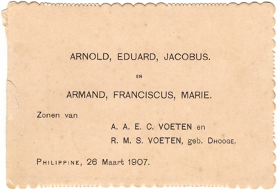 Geboortebericht van Arnold en Armand Voeten