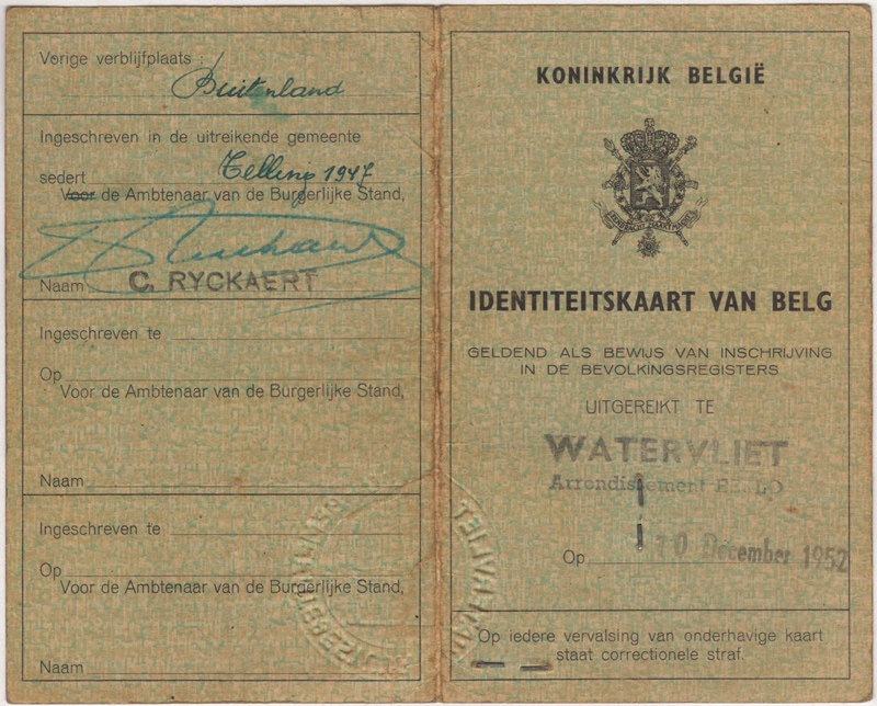 De identiteitskaart van Edmond De Bock