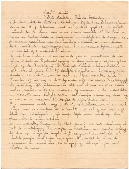 Begrafenistoespraak voor Charles Louis De Bock