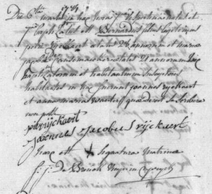 Doopakte van Bernardus Ryckaert