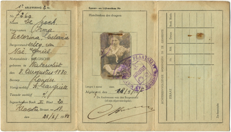 identiteitskaart van Irma De Bock
