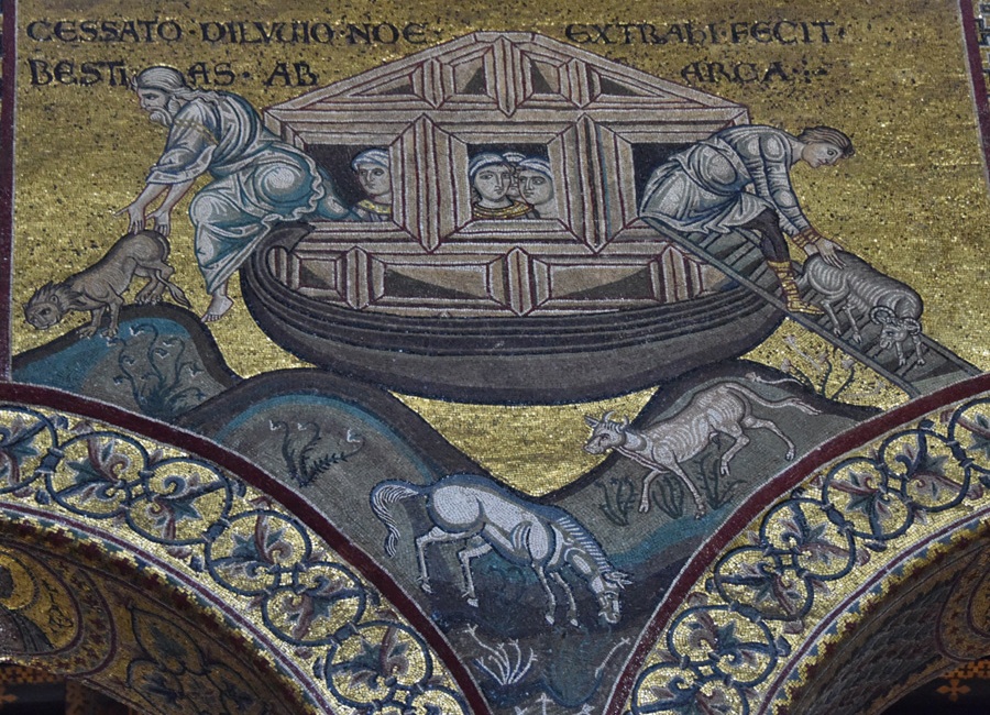 Noe's Ark in de Katedraal van Monreale in Sicilië