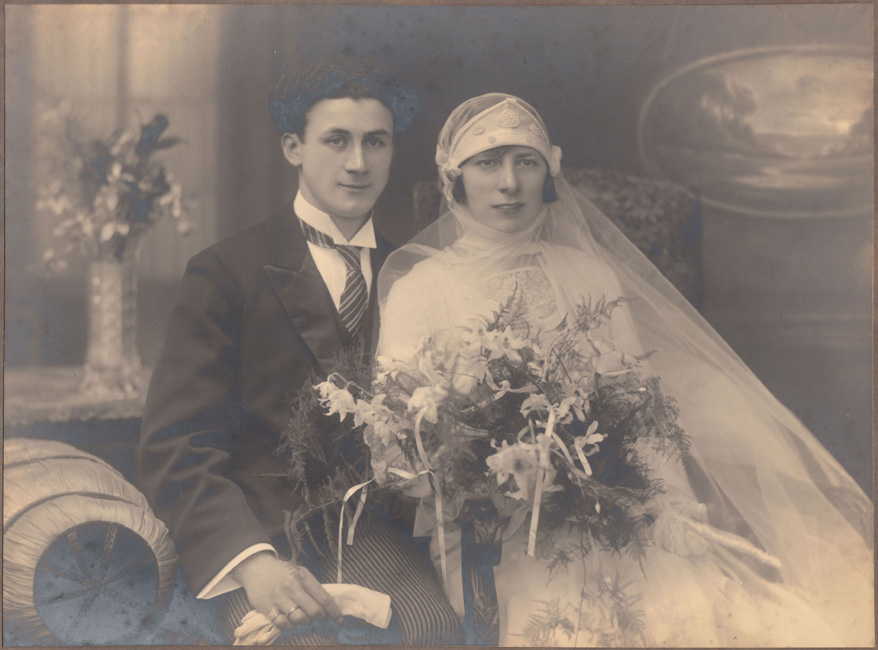 Huwelijksfoto van Martha Heyman en Frans Van Hulse