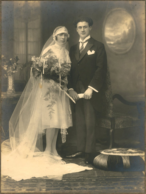 Huwelijksfoto van Martha Heyman en Frans Van Hulse