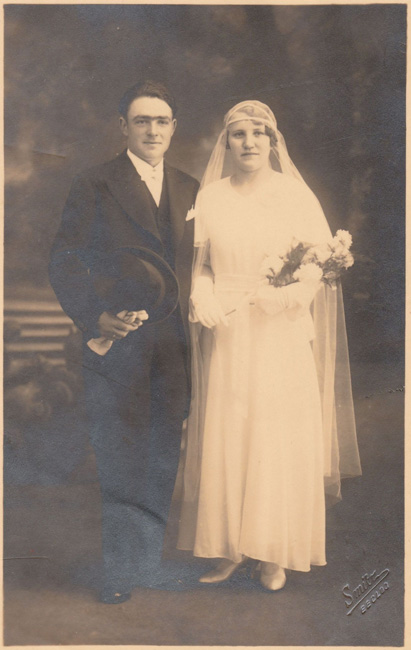 Het bruidspaar, Elza Maria Baecke en Leopold Ryckaert