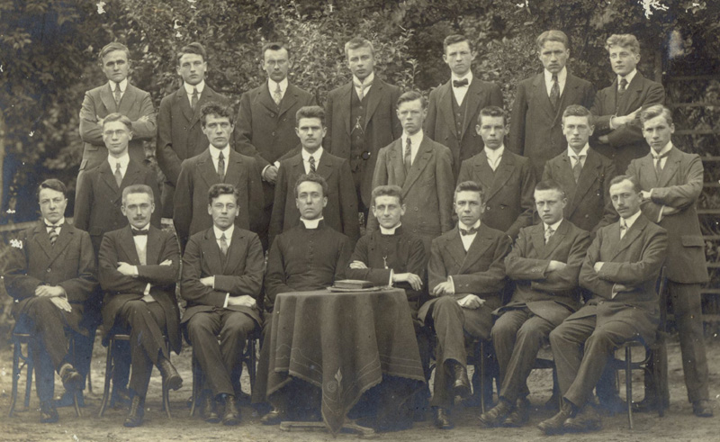Klasfoto, Cyriel Ryckaert, Rhetorica 1917-18, College Eecloo