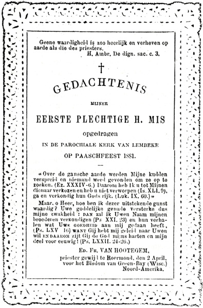 Zijn eerste Heilige Mis in Lembeke