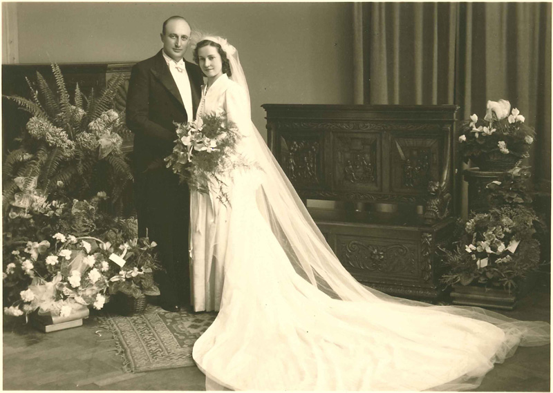 Huwelijksfoto van Raoul en Marie-Aimée