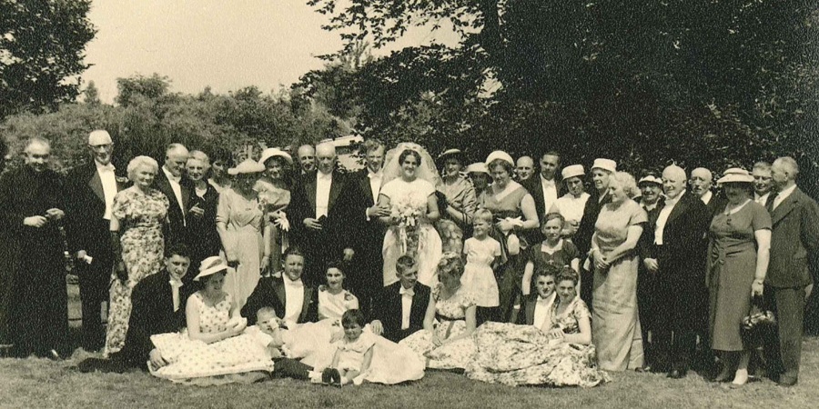 Huwelijksfoto van Esther Lootens en Robert Hoste