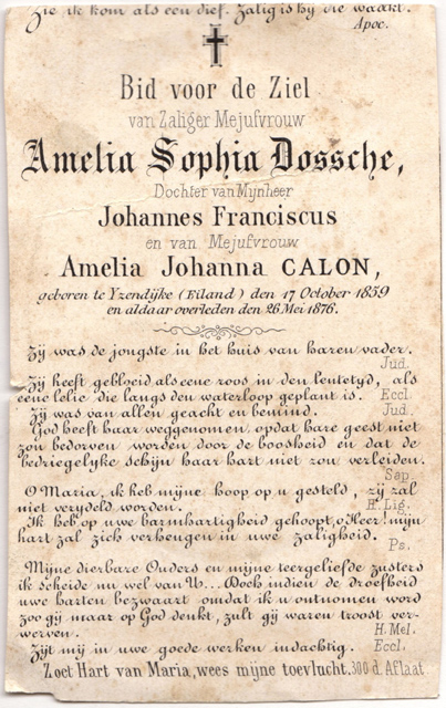 Twee geestelijken, twee nonnekens en Amelia Sophia Dossche