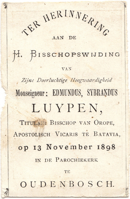 Herinnering aan de H. Bisschopswijding van Edmundus Sybrandus Luypen