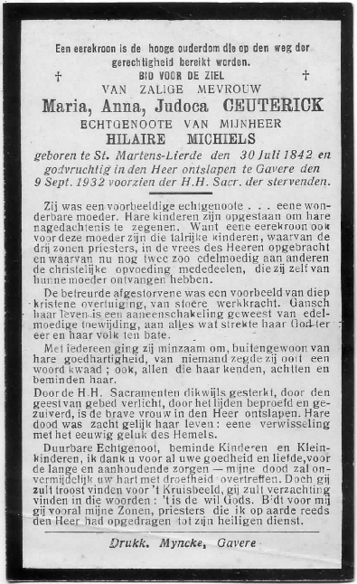 De familie van Hilaire Michiels en Marie Anna Ceuterick