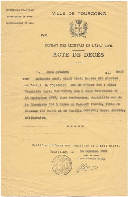 Acte de décès d