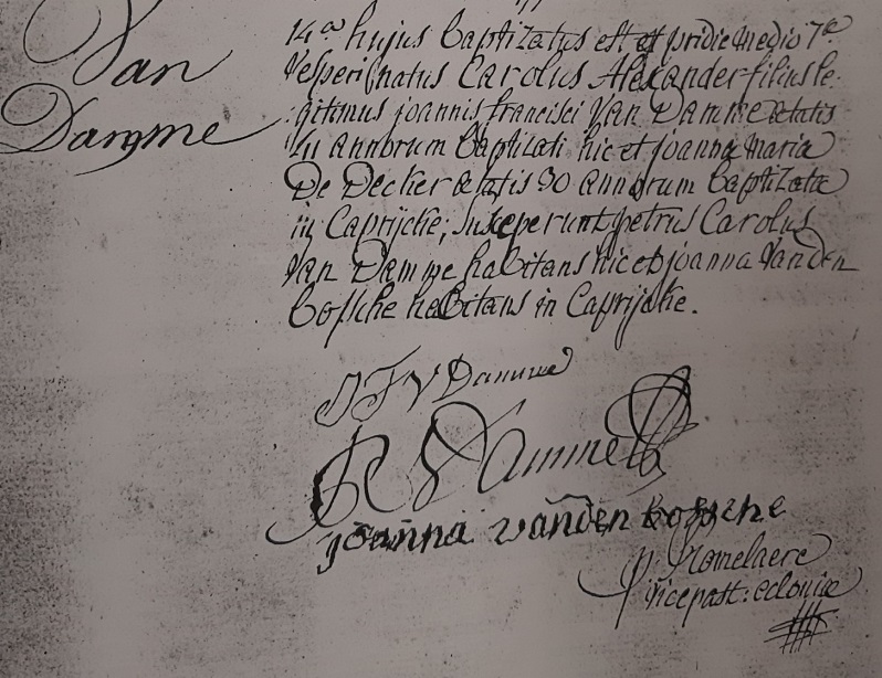 Doopakt van Carolus Alexander