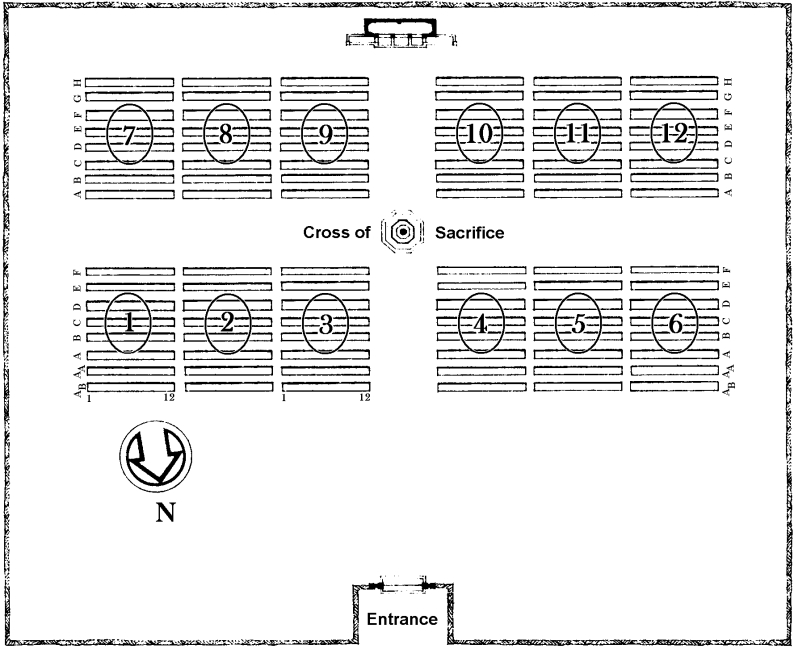 the layout of the Adegem Canadian War Cemetery
