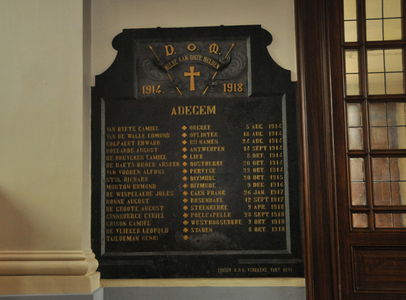 Inside Adegem's church