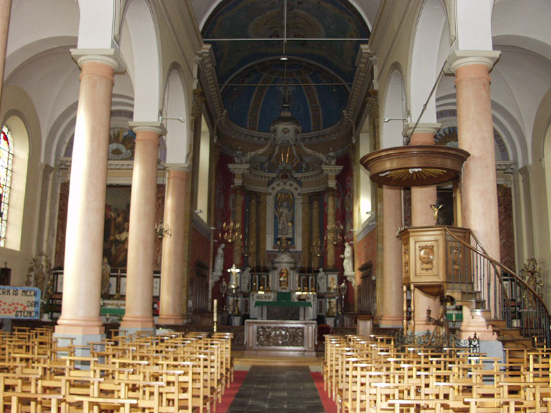Inside Adegem's church