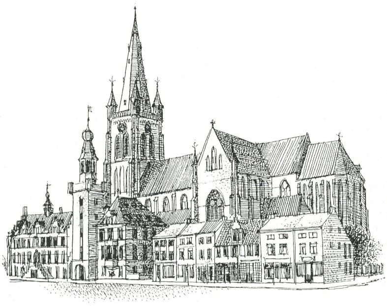 De kerk, het stadhuis en het Rootje