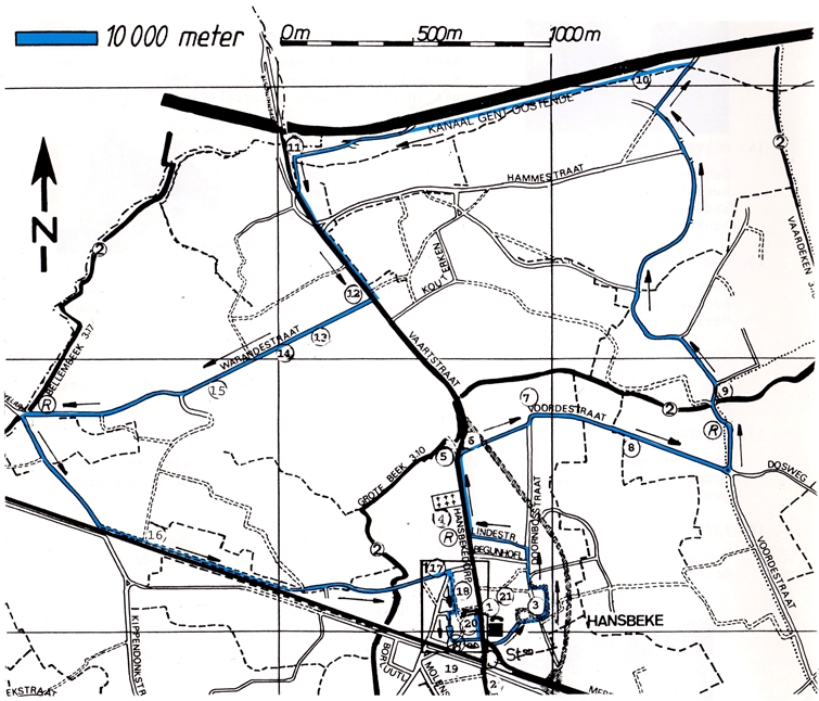 Hansbeke Wandelroute 10000 meter